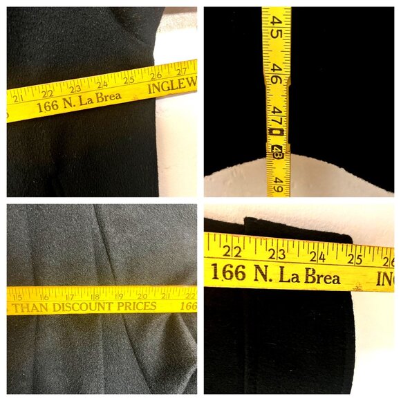 VTG Ashley Scott L Black Heavy Wool Long Coat  Button Closure Pockets Y2K USA - Picture 8 of 16